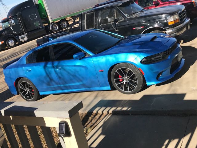 2015 Dodge Charger R/T Scat Pack, B5 Blue Pearl Coat (Blue), Rear Wheel