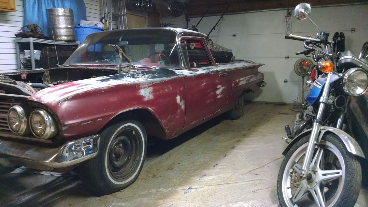 1960 Chevrolet El Camino Biscayne | Sioux Falls, SD, Red & Orange, Rear Wheel