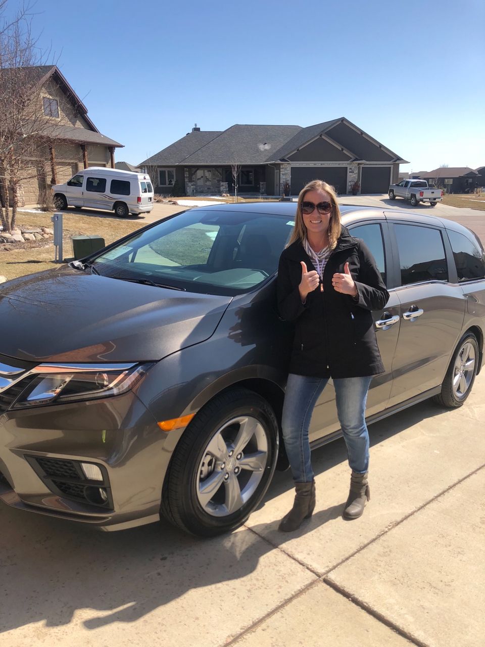 2018 Honda Odyssey EX-L w/Navi w/RES | Tea, SD, Pacific Pewter Metallic (Brown & Beige), Front Wheel