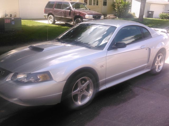 2003 Ford Mustang GT Premium, Silver Clearcoat Metallic (Silver), Rear Wheel