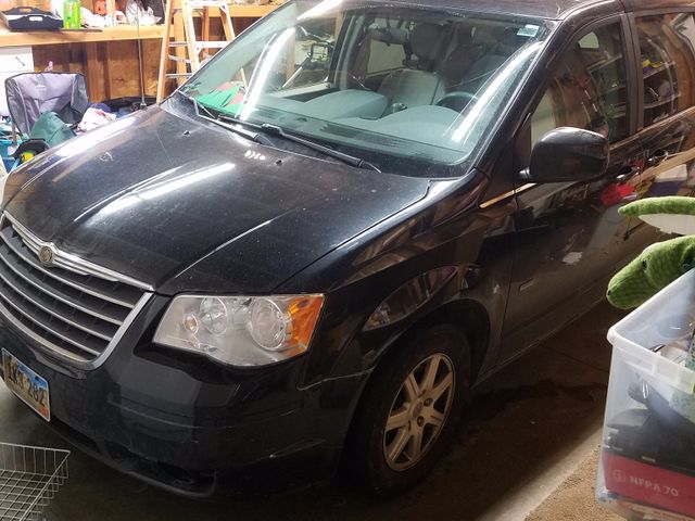 2008 Chrysler Town and Country Touring, Brilliant Black Crystal Pearl (Black), Front Wheel