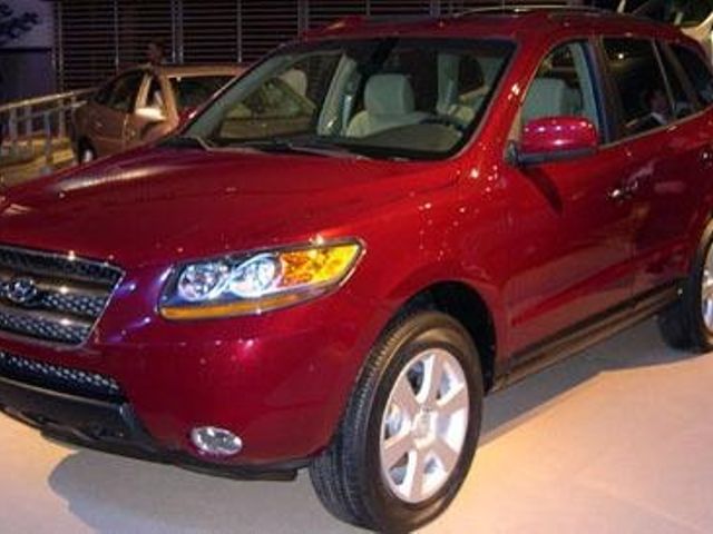 2008 Hyundai Santa Fe Limited, Dark Cherry Red (Red & Orange), Front Wheel