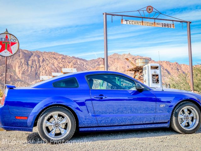 2005 Ford Mustang GT Premium, Sonic Blue Clearcoat Metallic (Blue), Rear Wheel