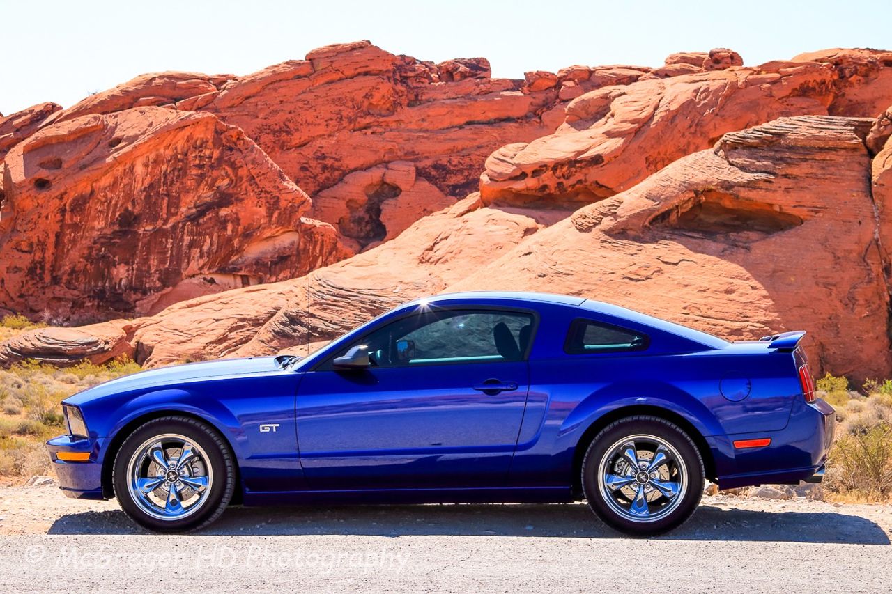 2005 Ford Mustang GT Premium | Desert Hot Springs, CA, Sonic Blue Clearcoat Metallic (Blue), Rear Wheel