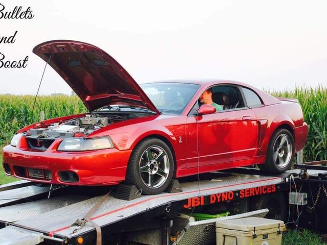 2004 Ford Mustang SVT Cobra SVT, Redfire Clearcoat Metallic (Red & Orange), Rear Wheel