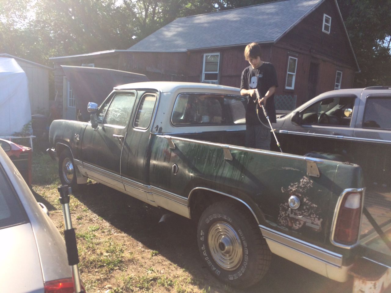 1976 Dodge D100 Pickup Adventurer sroprt | Madison, SD, Dark Green, Rear Wheel