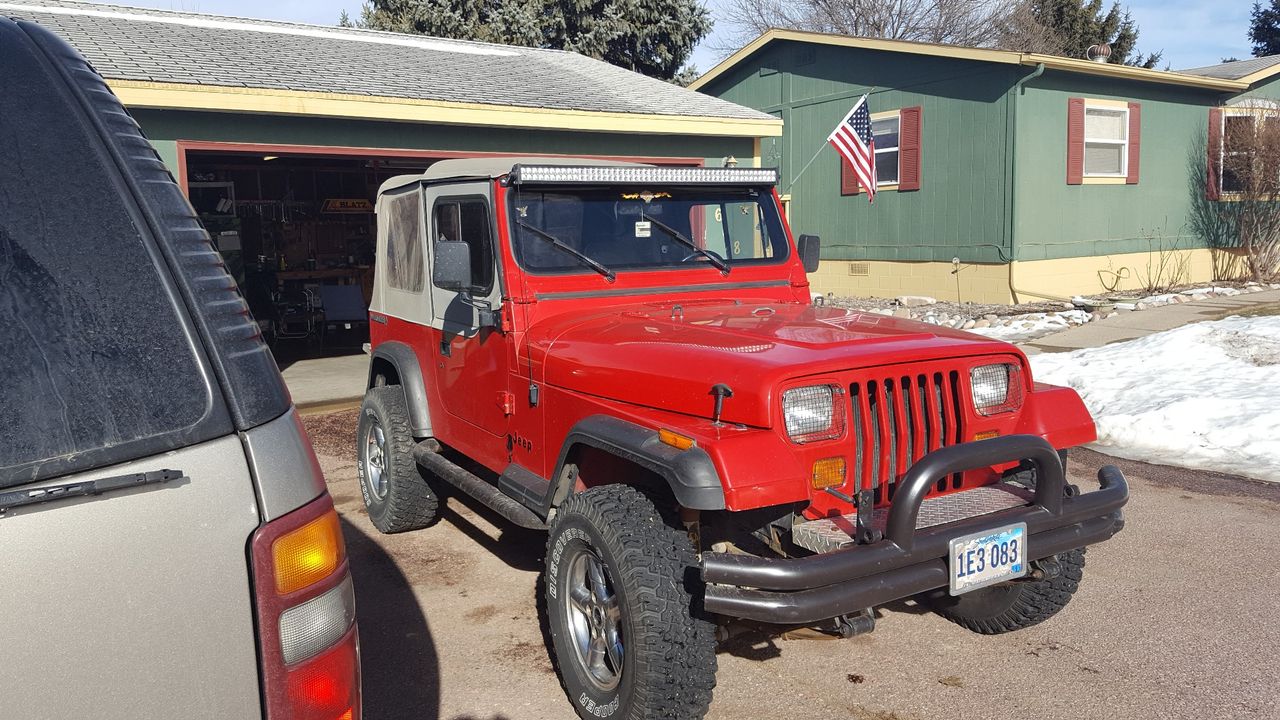 1990 Jeep Wrangler Base | Sioux Falls, SD, Red & Orange, 4 Wheel