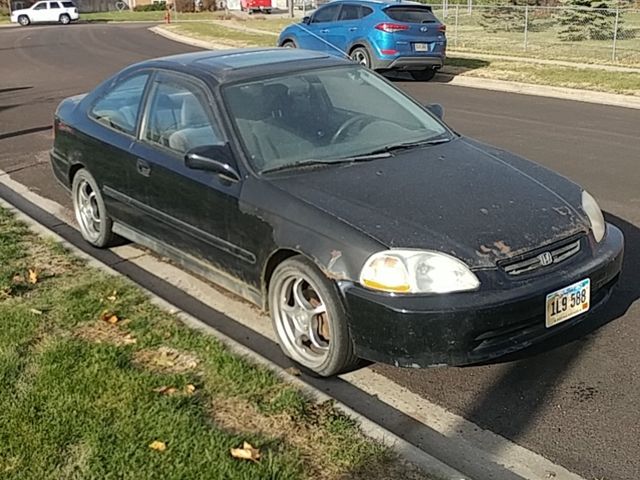 1998 Honda Civic EX, Flamenco Black Pearl Metallic (Black), Front Wheel