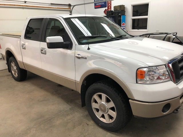 2007 Ford F-150 King Ranch, Oxford White Clearcoat/Pueblo Gold Clearcoat Metallic (White), 4x4