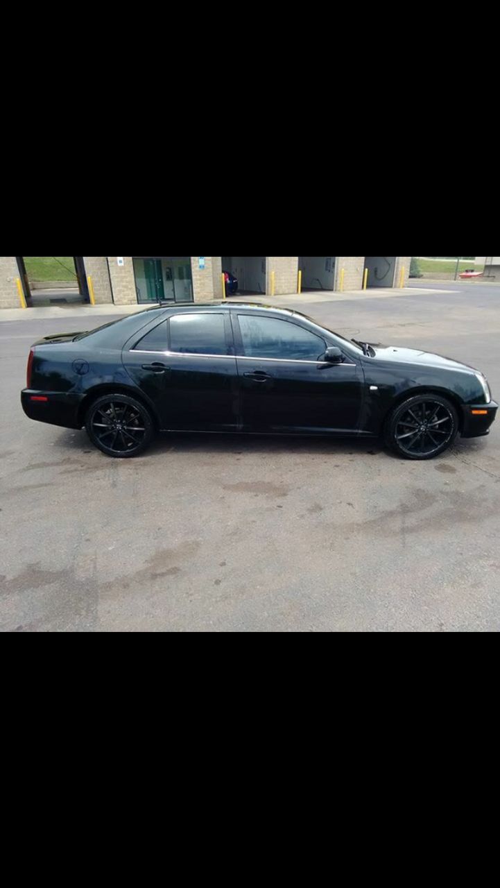 2005 Cadillac STS Base | Sioux Falls, SD, Black Raven (Black), Rear Wheel