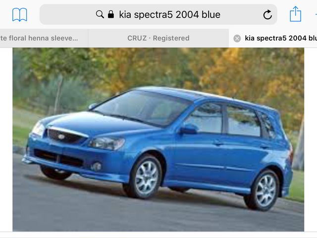 2004 Kia Spectra LX, Imperial Blue (Blue), Front Wheel